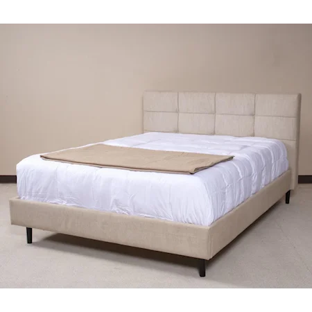 Queen Size Upholstered Bed in Linen